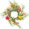 Worth Imports; 4.5" Artificial Spring Flowers & Green Leaves Pillar Candle Ring; Category:Spring Floral Arrangements; Image:2